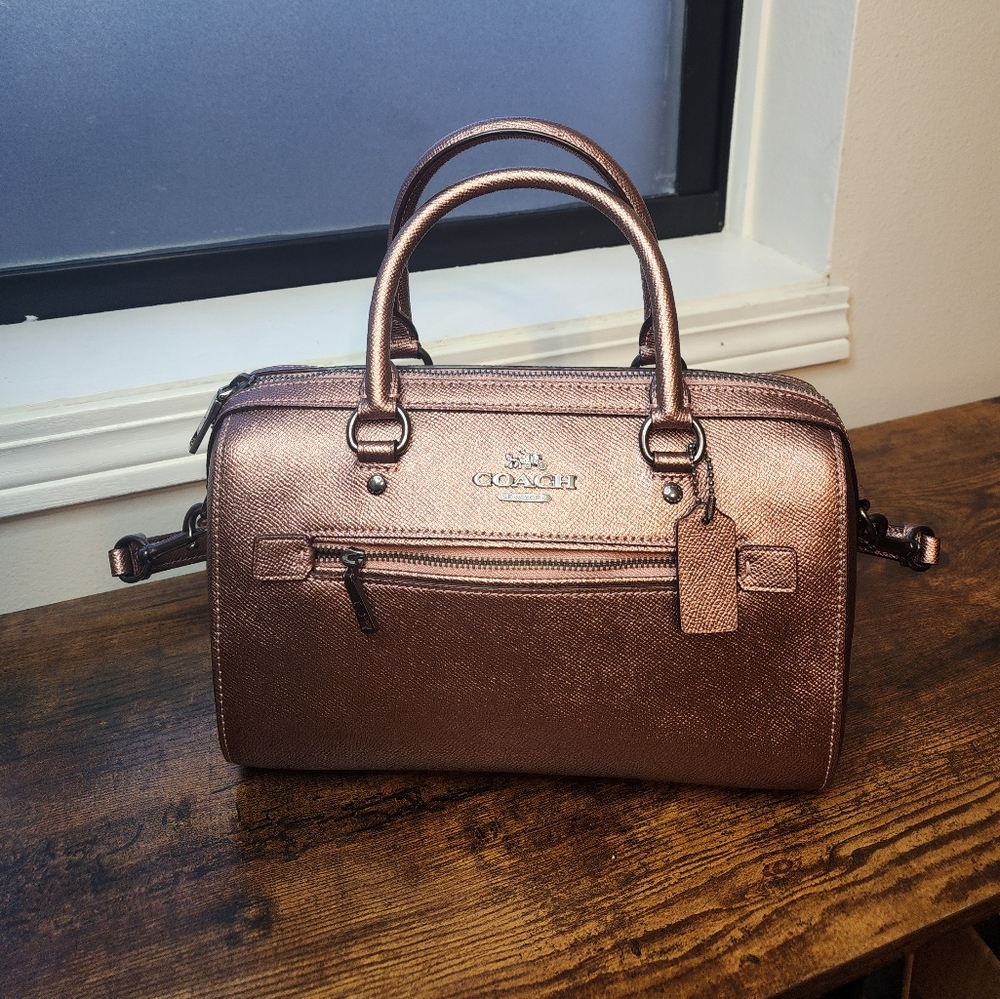 Coach Crossbody Purse- Metallic Pink